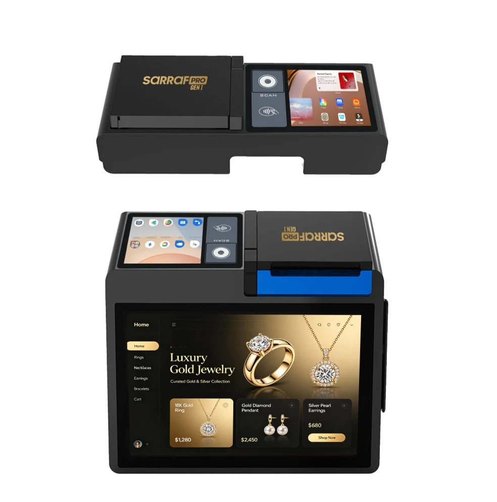 Front view of the SarrafPro GEN I terminal and its main display